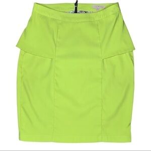 𝅺chartreuse Green Gibson Latimer Mini Peplum Skirt